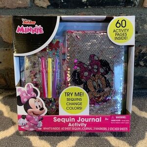 Kids Minnie Mouse sequin journal NWT